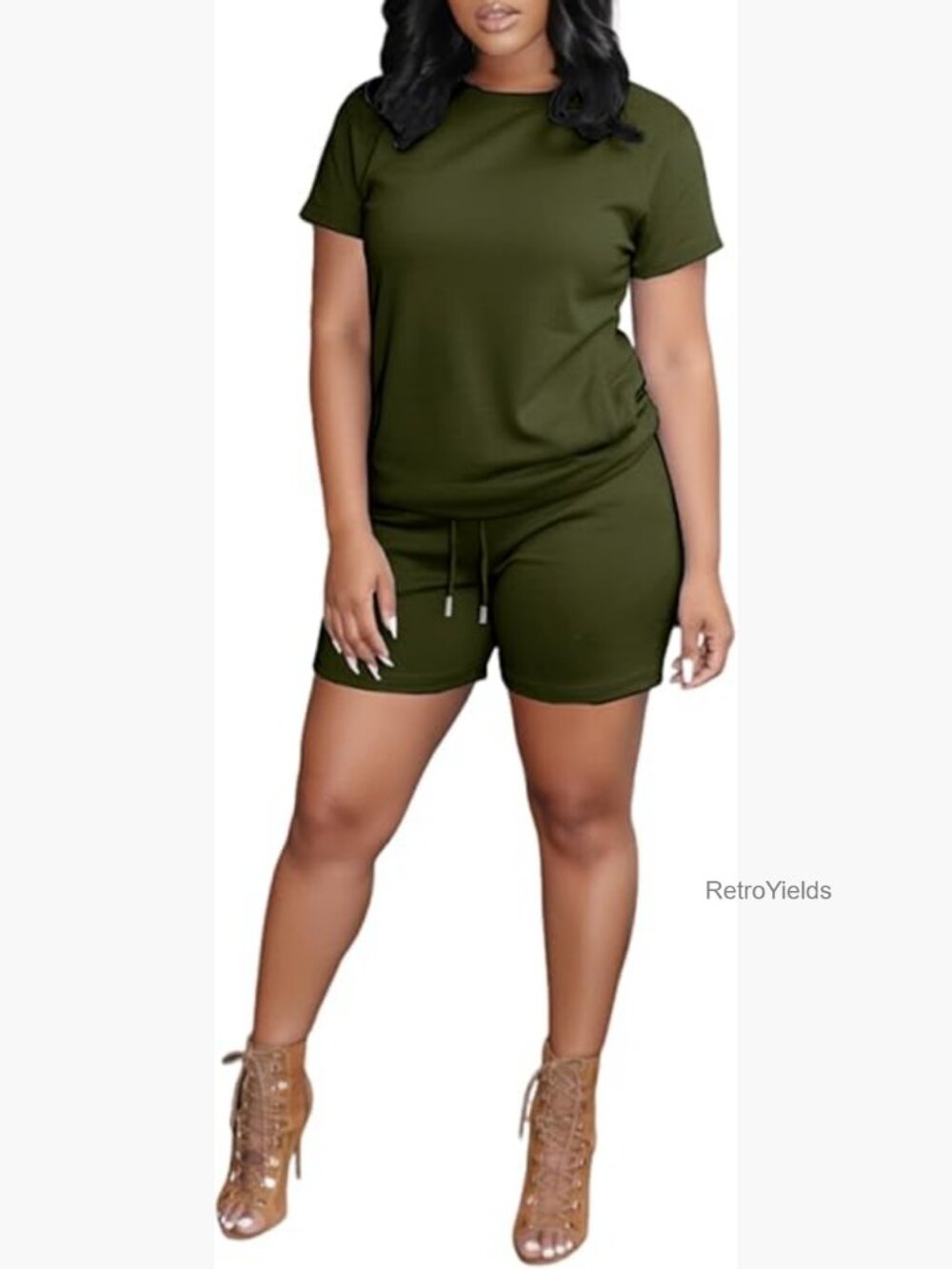 Women's 2 Piece Summer Casual Outfits Lightweight Loungewear Short Set Workout